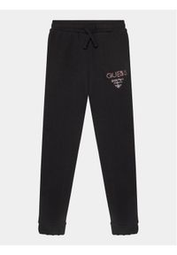 Guess Spodnie dresowe J4RQ11 KA6R4 Czarny Regular Fit. Kolor: czarny. Materiał: bawełna