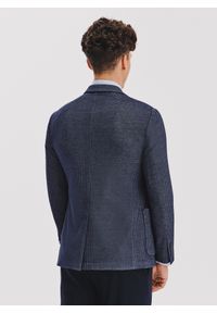 Pako Lorente - PAKO LORENTE - Casualowa marynarka męska w kolorze granatowym. Okazja: na co dzień. Kolor: niebieski. Materiał: bawełna, poliester, elastan. Styl: casual #9