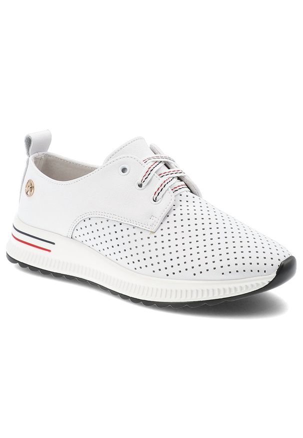 Półbuty damskie Artiker, cholewka ze skóry naturalnej licowej klasyczne wiązanie sportowy fason, białe, 54C1760. Kolor: biały. Materiał: skóra. Szerokość cholewki: normalna. Styl: klasyczny, sportowy