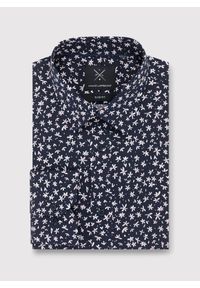 Pako Lorente - PAKO LORENTE – Granatowa koszula męska w kwiatki P23WF-1X-005-G-S. Okazja: na co dzień. Kolor: niebieski. Materiał: elastan, bawełna, jeans. Wzór: kwiaty. Styl: casual #4