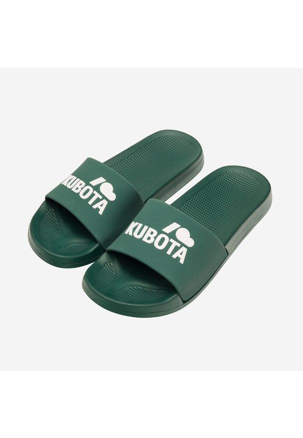 Klapki Kubota Basic Ciemnozielone. Okazja: na co dzień, na plażę. Kolor: zielony. Materiał: materiał. Sport: pływanie