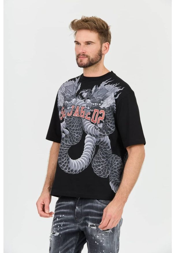DSQUARED2 Czarny męski t-shirt Loose Fit Tee, Rozmiar M. Kolor: czarny