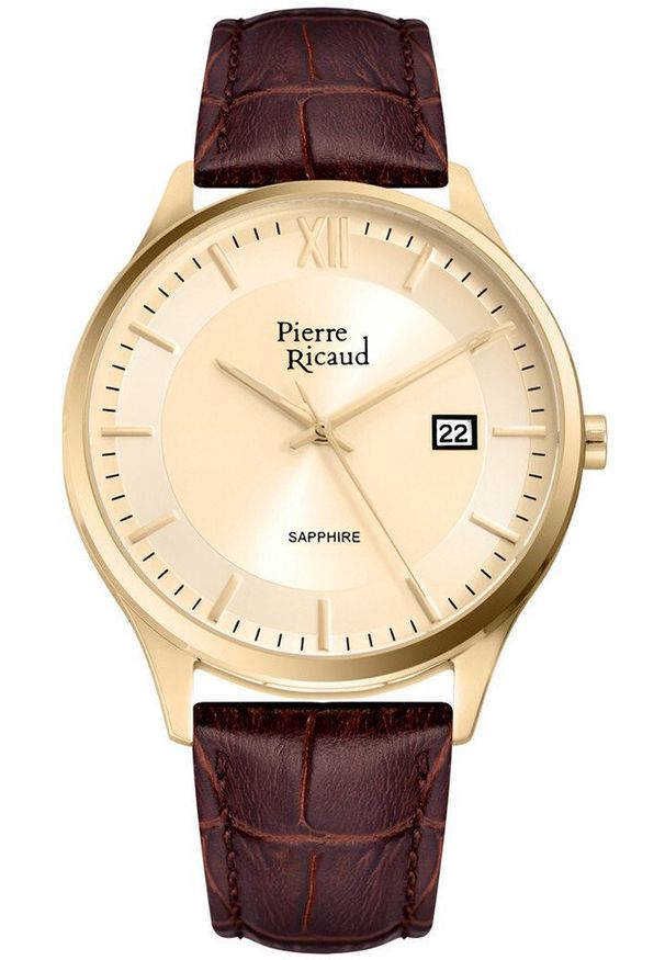 Zegarek męski Pierre Ricaud P97262.1B61Q brązowy. Kolor: brązowy