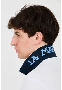 La Martina - LA MARTINA Białe męskie polo z dużym logo, Rozmiar XL. Typ kołnierza: polo. Kolor: biały #9