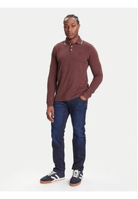 Wrangler Polo 112371508 Brązowy Regular Fit. Typ kołnierza: polo. Kolor: brązowy. Materiał: bawełna #4
