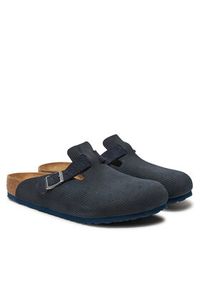 Birkenstock Klapki Boston 1026108 Granatowy. Kolor: niebieski. Materiał: skóra, welur