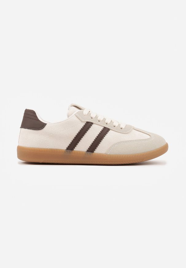Born2be - Beżowo-Brązowe Sneakersy z Imitacji Zamszu na Płaskiej Podeszwie Memeriana. Kolor: beżowy. Materiał: zamsz. Szerokość cholewki: normalna. Obcas: na płaskiej podeszwie