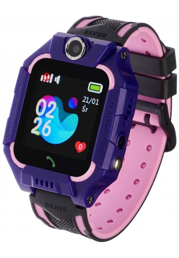 Fioletowy zegarek GARETT casualowy, smartwatch