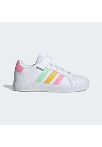 Sneakersy Adidas Original Grand Court 2.0 El Ftwwht/M Dzieci. Okazja: na co dzień. Kolor: biały, wielokolorowy, różowy, zielony. Materiał: materiał
