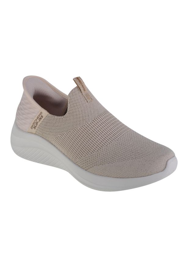 skechers - Buty sportowe Sneakersy damskie, Skechers Ultra Flex 3.0-Glitter Me Slip-Ins. Kolor: beżowy. Sport: turystyka piesza
