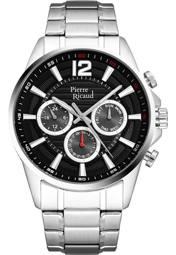 Zegarek Pierre Ricaud Zegarek męski Pierre Ricaud P97040.5154QF srebrny. Kolor: srebrny