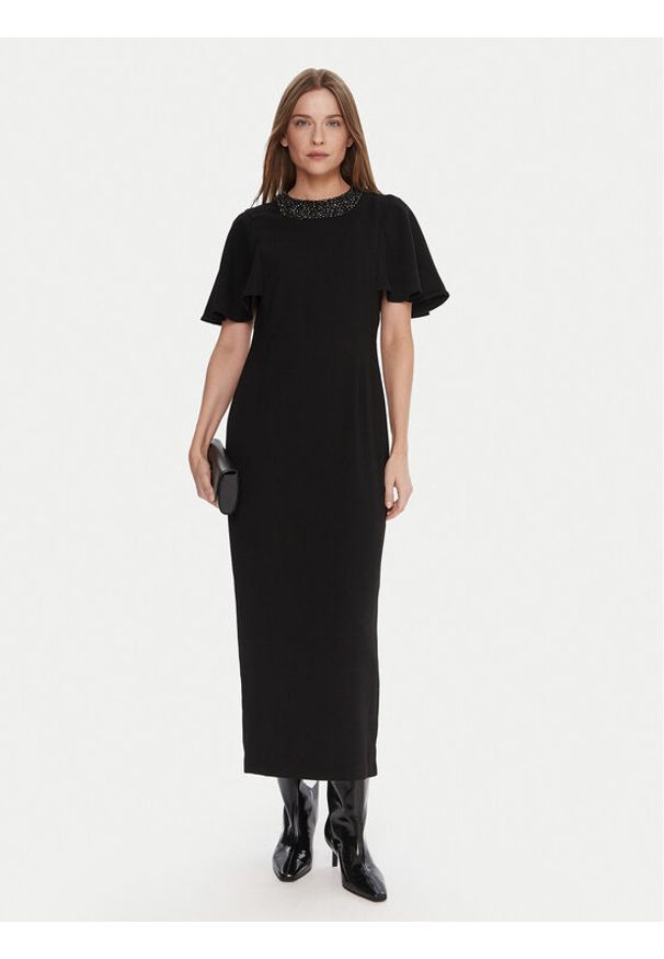 LOLA CASADEMUNT Sukienka koktajlowa MF2516012 Czarny Regular Fit. Kolor: czarny. Materiał: syntetyk. Styl: wizytowy