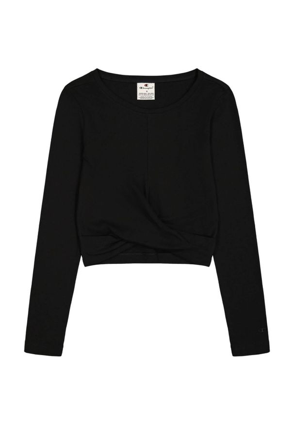Champion - Crop Top Damski Z Okrągłym Dekoltem 117435 MS524. Kolor: czarny