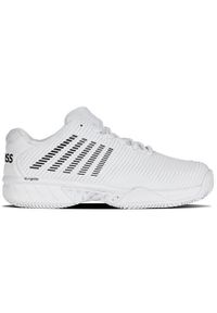 Buty do tenisa męskie K-Swiss Hypercourt Express 2 Clay. Zapięcie: sznurówki. Kolor: biały. Materiał: materiał, syntetyk, tkanina. Szerokość cholewki: normalna. Sport: tenis