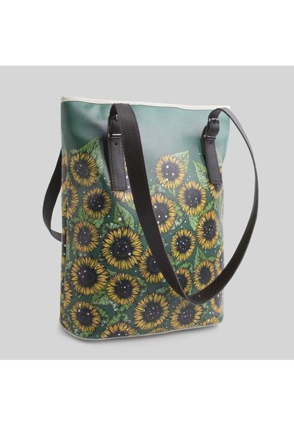 Torebka damska Mumka wegańska shopper Słoneczniki. Wzór: motyw zwierzęcy. Styl: elegancki