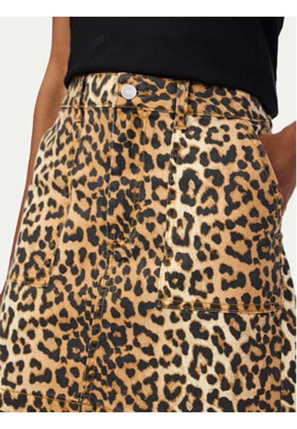 YAS Spódnica jeansowa Leonora 26036831 Brązowy Slim Fit. Kolor: brązowy. Materiał: bawełna