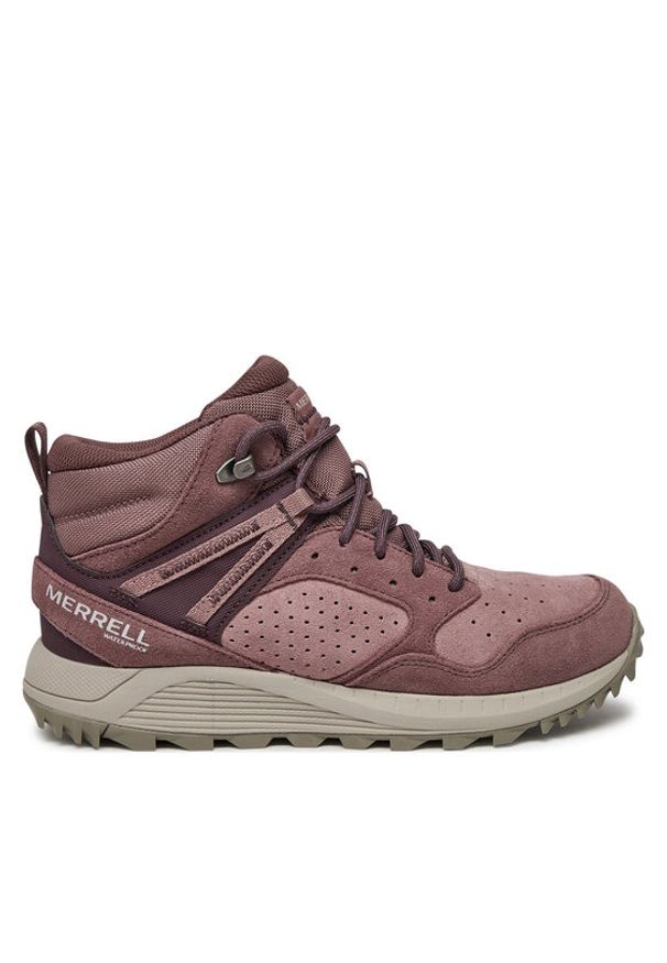 Merrell Sneakersy Wildwood Mid Ltr Wp J068104 Bordowy. Kolor: czerwony. Materiał: skóra, zamsz