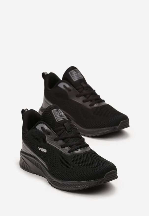 Born2be - Czarne Buty Sportowe ze Sznurowaniem i Siateczkową Cholewką Blentia. Wysokość cholewki: przed kostkę. Kolor: czarny. Szerokość cholewki: normalna