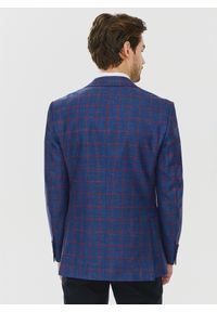 Pako Lorente - PAKO LORENTE – Granatowa marynarka w czerwoną kratę. Kolor: czerwony, niebieski, wielokolorowy. Materiał: wełna, len, jedwab #2