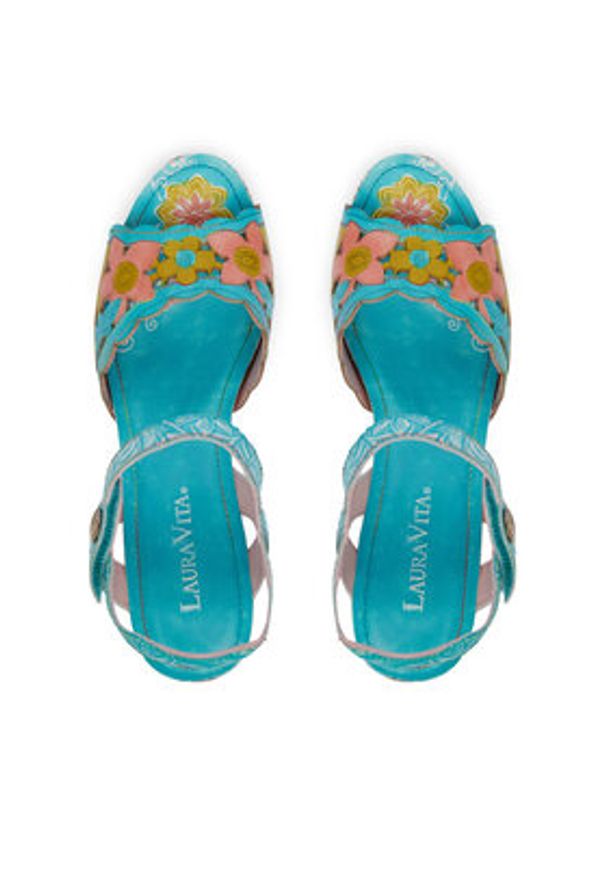 Laura Vita Sandały Framboiseo 34 Turkusowy. Kolor: turkusowy. Materiał: skóra