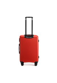 Wittchen - Średnia walizka z ABS-u w ukośne paski czerwona. Kolor: czerwony. Materiał: guma. Wzór: paski. Styl: elegancki #3