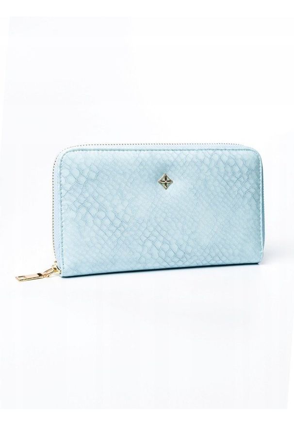 MILANO DESIGN - Pojemny portfel damski niebieski Milano Design. Kolor: niebieski. Materiał: skóra ekologiczna