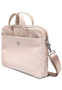 Guess Saffiano 4G Triangle Logo Computer Bag 16” różowy. Kolor: różowy. Materiał: skóra ekologiczna, materiał. Wzór: aplikacja. Styl: elegancki #3