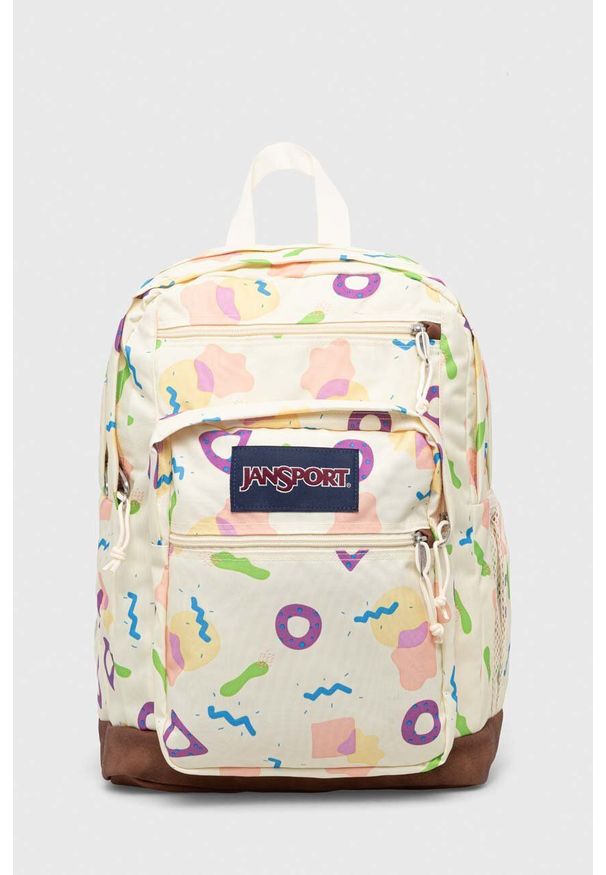 JanSport - Jansport plecak kolor beżowy duży. Kolor: beżowy. Materiał: włókno, materiał