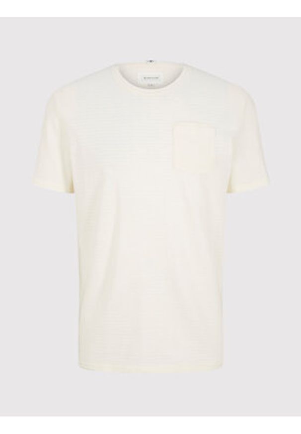 Tom Tailor T-Shirt 1031593 Beżowy Regular Fit. Kolor: beżowy. Materiał: bawełna, syntetyk