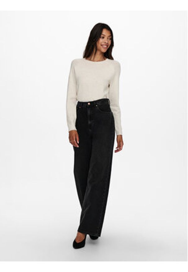 only - ONLY Sweter Rica 15204279 Beżowy Regular Fit. Kolor: beżowy. Materiał: syntetyk