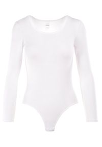Born2be - Białe Body Kasone. Okazja: na co dzień. Kolor: biały. Materiał: bawełna, materiał. Długość rękawa: długi rękaw. Długość: długie. Wzór: gładki. Styl: klasyczny, casual