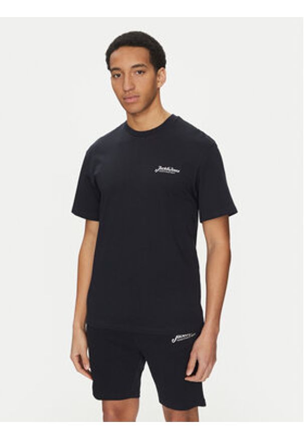 Jack & Jones Komplet t-shirt i szorty sportowe Beau 12277466 Granatowy Relaxed Fit. Kolor: niebieski. Materiał: bawełna. Styl: sportowy