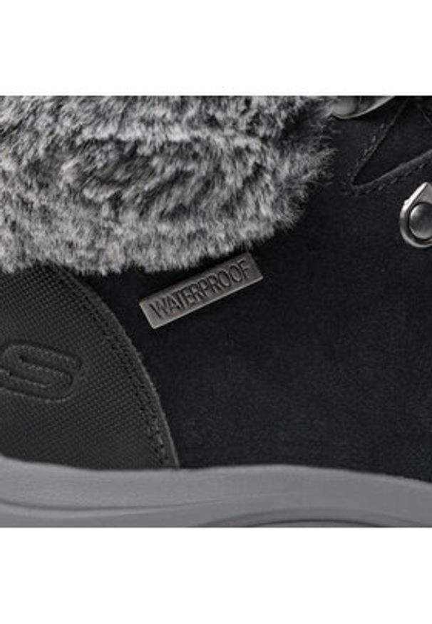 skechers - Skechers Botki Falls Finest 167178/BLK Czarny. Kolor: czarny. Materiał: skóra, zamsz