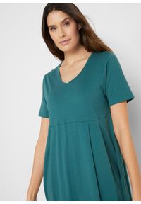bonprix - Sukienka midi z bawełnianego dżerseju. Kolor: niebieski. Materiał: jersey, bawełna. Długość: midi #2