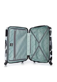 Wittchen - Średnia walizka z ABS-u z nadrukiem czarno-biała. Kolor: czarny, biały, wielokolorowy. Materiał: guma. Wzór: nadruk. Styl: wakacyjny #9