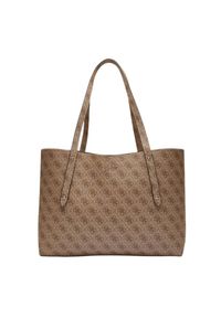Guess - GUESS Brązowa shopperka damska Brenton. Kolor: brązowy. Materiał: skórzane. Styl: elegancki, casual #11