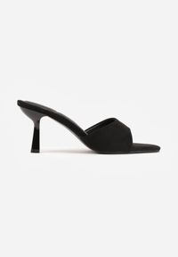 Born2be - Czarne Klapki na Lakierowanej Szpilce Felesh. Okazja: na co dzień. Kolor: czarny. Materiał: lakier. Styl: casual, elegancki, klasyczny #7