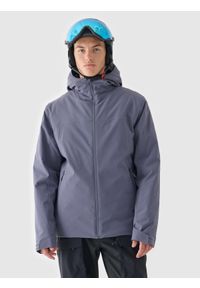 4f - 4F Kurtka narciarska membrana 5000 męska - niebieska XL. Okazja: na co dzień. Typ kołnierza: kaptur. Kolor: niebieski. Materiał: poliester, syntetyk, materiał, puch. Długość: długie. Sezon: zima. Styl: klasyczny, casual, sportowy #1