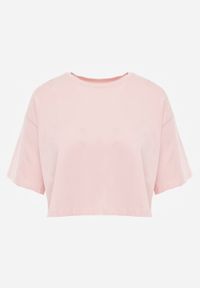Renee - Jasnoróżowy T-shirt Phelista. Okazja: na co dzień. Kolor: różowy. Materiał: jeans. Długość rękawa: krótki rękaw. Długość: krótkie. Styl: casual, klasyczny #6