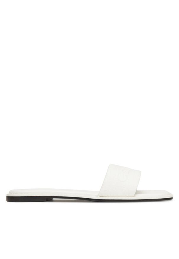 Calvin Klein Klapki Flat Slide - He HW0HW02378 Biały. Kolor: biały. Materiał: materiał