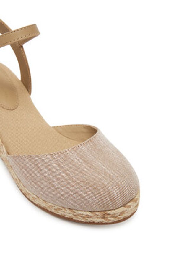 TOMMY HILFIGER - Tommy Hilfiger Espadryle Chambray Mid Wedge Espad FW0FW08477 Beżowy. Kolor: beżowy. Materiał: materiał