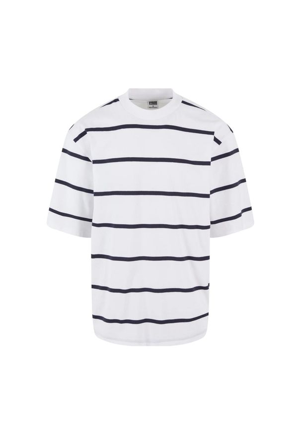 Urban Classics - Męska Koszulka Stripe Oversized T-shirt. Kolor: biały, wielokolorowy, czarny