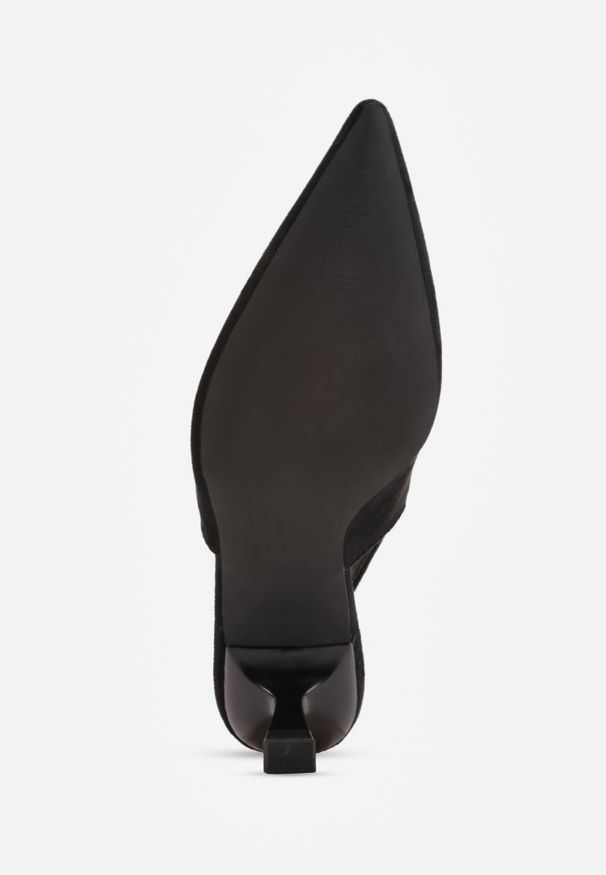 Renee - Czarne Czółenka Slingback na Kaczuszce z Imitacji Zamszu Mairiko. Okazja: na co dzień, na randkę, na imprezę. Zapięcie: pasek. Kolor: czarny. Materiał: zamsz. Sezon: lato. Obcas: na szpilce. Styl: elegancki, casual. Wysokość obcasa: średni
