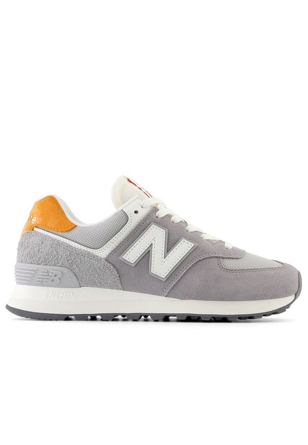 Buty New Balance WL574YG2 - szare. Kolor: szary. Materiał: guma, syntetyk, zamsz, materiał, skóra. Szerokość cholewki: normalna. Model: New Balance 574
