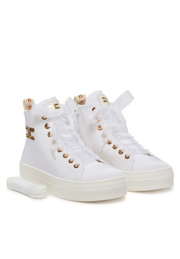 Elisabetta Franchi Sneakersy F4-A9E-0243 Biały. Kolor: biały. Materiał: materiał
