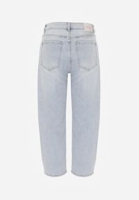 Born2be - Niebieskie Jeansy z Bawełną o Fasonie Mom Fit z Wysokim Stanem Vrenes. Okazja: na co dzień, na spotkanie biznesowe. Stan: podwyższony. Kolor: niebieski. Styl: casual, biznesowy, klasyczny #6