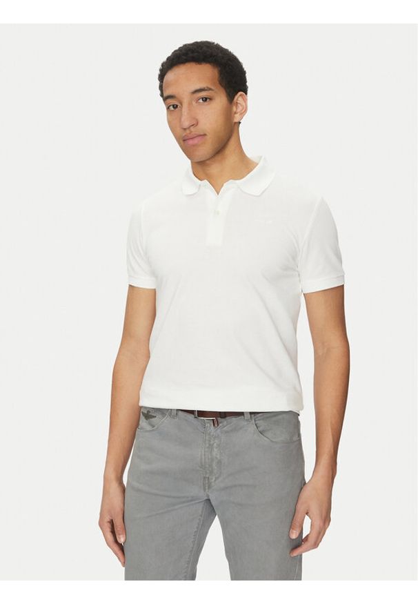 Geox Polo M5511B T3240 F2128 Biały Regular Fit. Typ kołnierza: polo. Kolor: biały. Materiał: bawełna