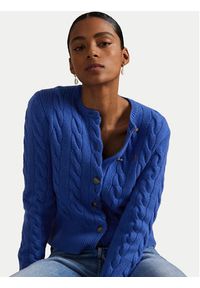 Polo Ralph Lauren Kardigan 211972104012 Niebieski Slim Fit. Typ kołnierza: polo. Kolor: niebieski. Materiał: wełna #4