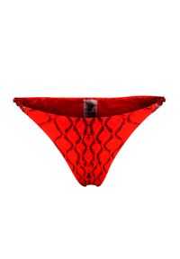 NOIRE SWIMWEAR - Dół od bikini ze zwierzęcym motywem Red Snake. Stan: obniżony. Kolor: czerwony. Materiał: tkanina. Wzór: motyw zwierzęcy