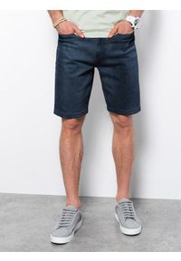 Ombre Clothing - Krótkie spodenki męskie jeansowe - jeans W310 - XXL. Materiał: jeans. Długość: krótkie. Sezon: lato